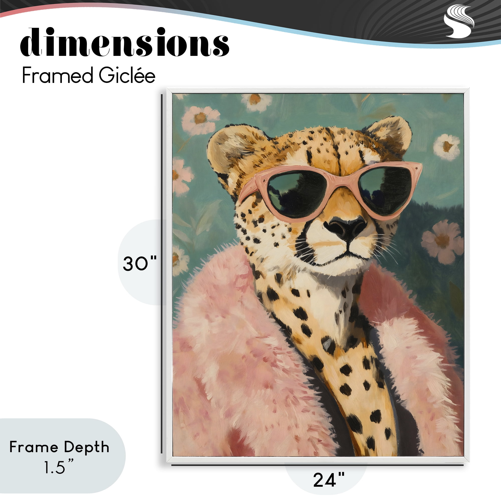 Stupell Industries Glam Cheetah in Pink Fur White Framed Giclee Art, design by The Prints Vibe