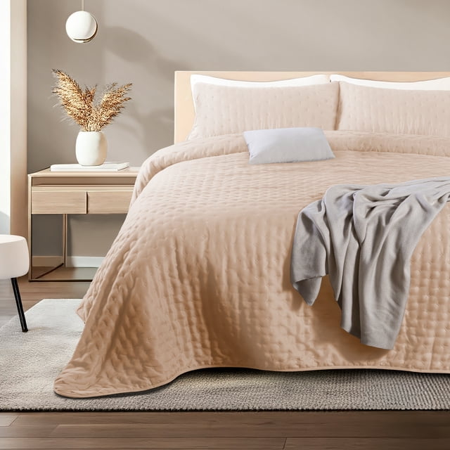 Colcha Ligera Dreamlabcon 1 Funda de Almohada, Capitonado, Ultra Suave.Hipoalergénico. Edrecolcha para Cama. Edredón para Verano y Todas las Estaciones. (Individual 175x240 cm,Trébol,Rosa Palo)