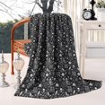 thumbnail image 2 of Black White Halloween Skull Pattern Blanket,Comfortable Soft Flannel Throw Blanket,All Season,Warm Lightweight Blankets for Sofa Bed Couch Living Room Chair,50"x60", 2 of 4