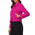 thumbnail image 5 of REFINED ATTIRE Women's Short Peacoat Turn Down Collar Single Breasted Button Closure Overcoat Hot Pink XL, 5 of 6