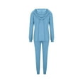 thumbnail image 5 of Brondbend Womens Sweat Suit Track Suits for Women Set Long Sleeve Hooded Solid Color Drawstring Sweatsuit Sweatshirt and Casual Sweatpant Outfits Loose Fall Workout Tracksuit ,Blue, 5 of 6