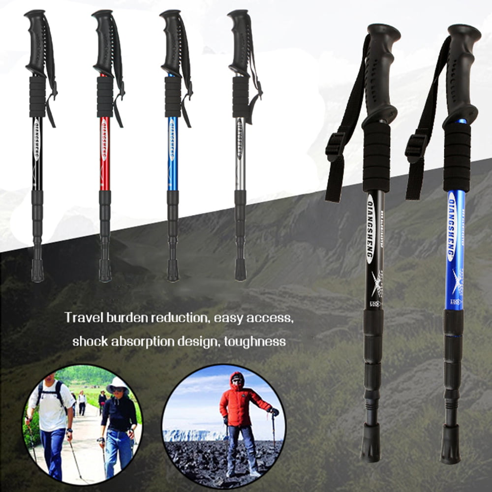 Anti Shock Hiking Poles Nordic Walking Sticks Telescopic Trekking Walking Canes 