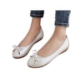 thumbnail image 3 of Gomelly Ladies Flats Women Flat Shoes Slip On Flats with Bows Ballet Flat Ballerina Flats Comfortable Casual Flats Round Toe Flats Dress Shoes Flats White 4.5, 3 of 6
