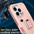 thumbnail image 5 of Nalacover For iPhone 14 Pro Max Slim Case,Luxury Hybrid Hard PC and TPU Rugged Bumper 3-In-1 Rotatable Magnetic Ring Kickstand Four Corner Guard Shockproof Anti-Scratch Back Phone Cover.Rosegold, 5 of 11
