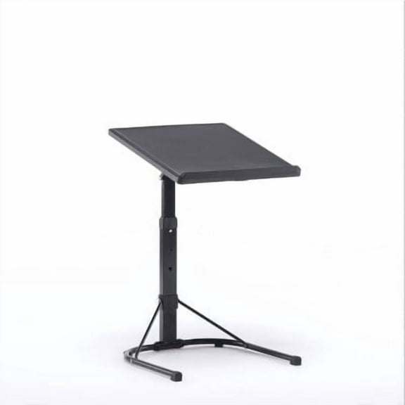 Adjustable Height Folding Tray Table Black