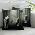 thumbnail image 3 of COMIO  White Wolf Throw Pillow Covers for Couch Sofa Bed, Wolves Howling Decorative Pillows Cushion Covers, Animal Wolves Mountain Moon Wolf Pillow Inserts Not Included, 3 of 5