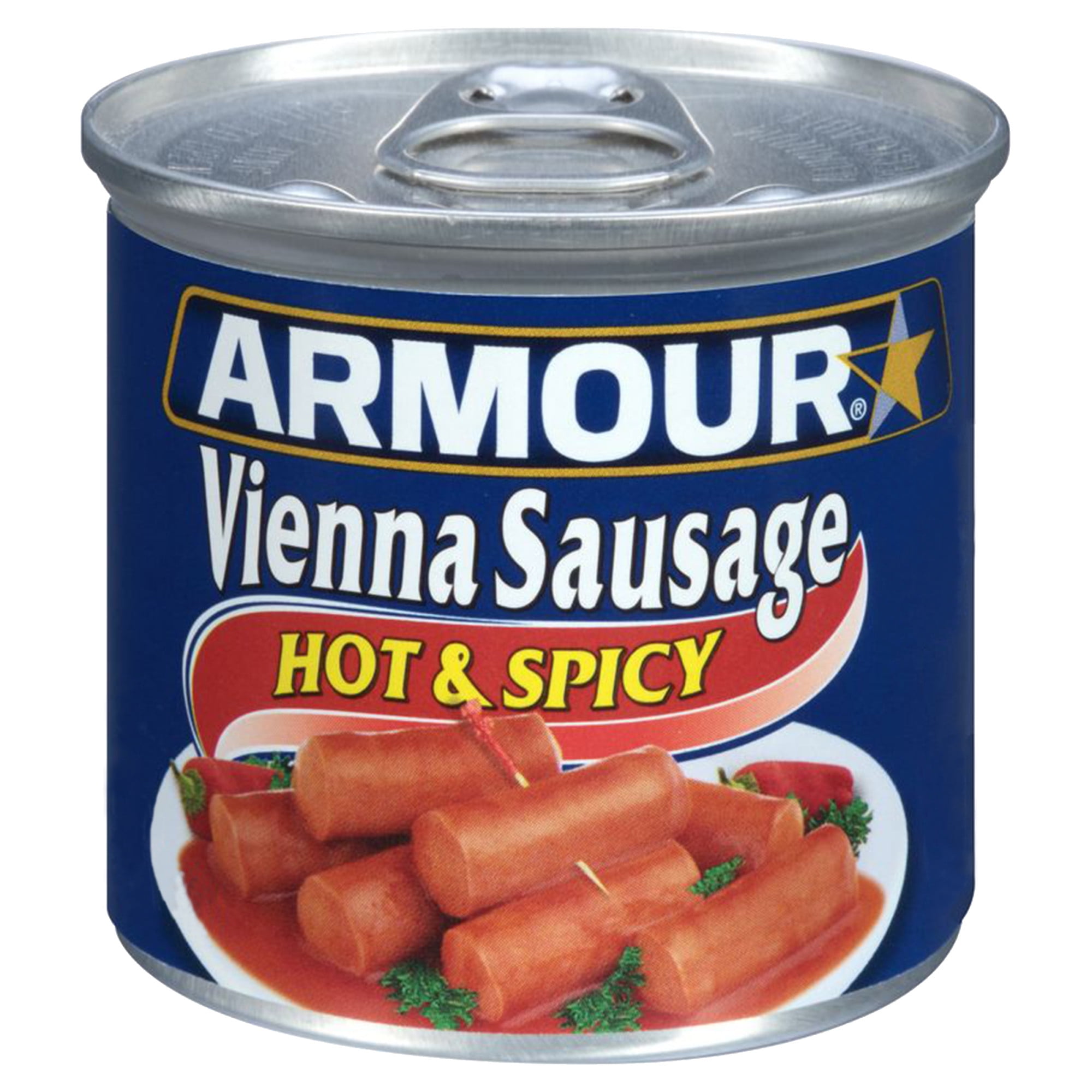 4 pack) Armour Star Vienna Sausage, Hot & Spicy Flavored, 7g
