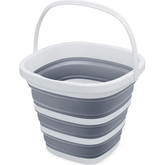 Collapsible Bucket Mop Bucket 2.6 Gallon(10L) with Handle, House Cleaning, Travel, Lightweight, Foldable, and Portable for Outdoor Adventures Outdoor Water Pail for Garden Hiking Fishing Camping