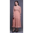 thumbnail image 3 of Bimba Floral Women Long Sleeve SmockedÂ&nbsp;DressÂ&nbsp;Round Neck Ruffle Summer Maxi-XXX-Large, 3 of 5