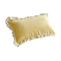 chaungfeng Rectangle Ruffle Pillow Shams, Long-Staple Egyptian Cotton Hotel Class Bedding, Decorative Pillow Cover, Soft & Cozy, for Couch Sofa Bed Living Room (29.1"x18.8")