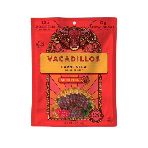 (Pack of 8) Vacadillos Scorpion Carne Seca Air Dried Beef, 2 oz