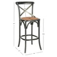 thumbnail image 3 of SAFAVIEH Eleanor Square Mid Back Bar Stool, Black, 3 of 7