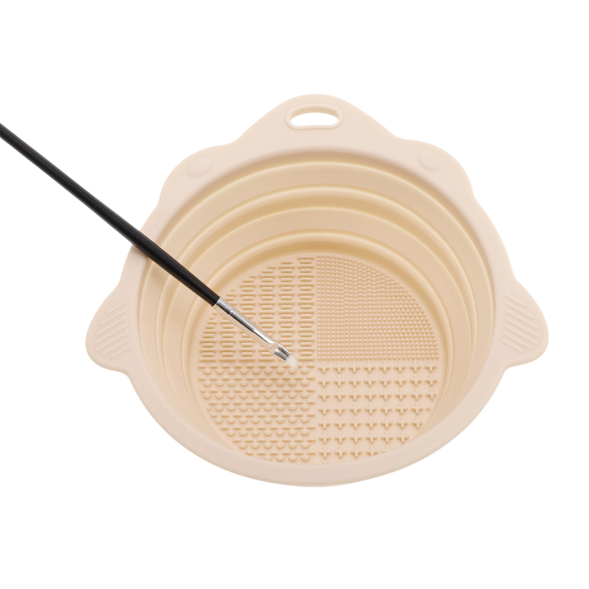 Unique Bargains Portable Foldable Makeup Brush Cleaner for Quick Cleaning Beige