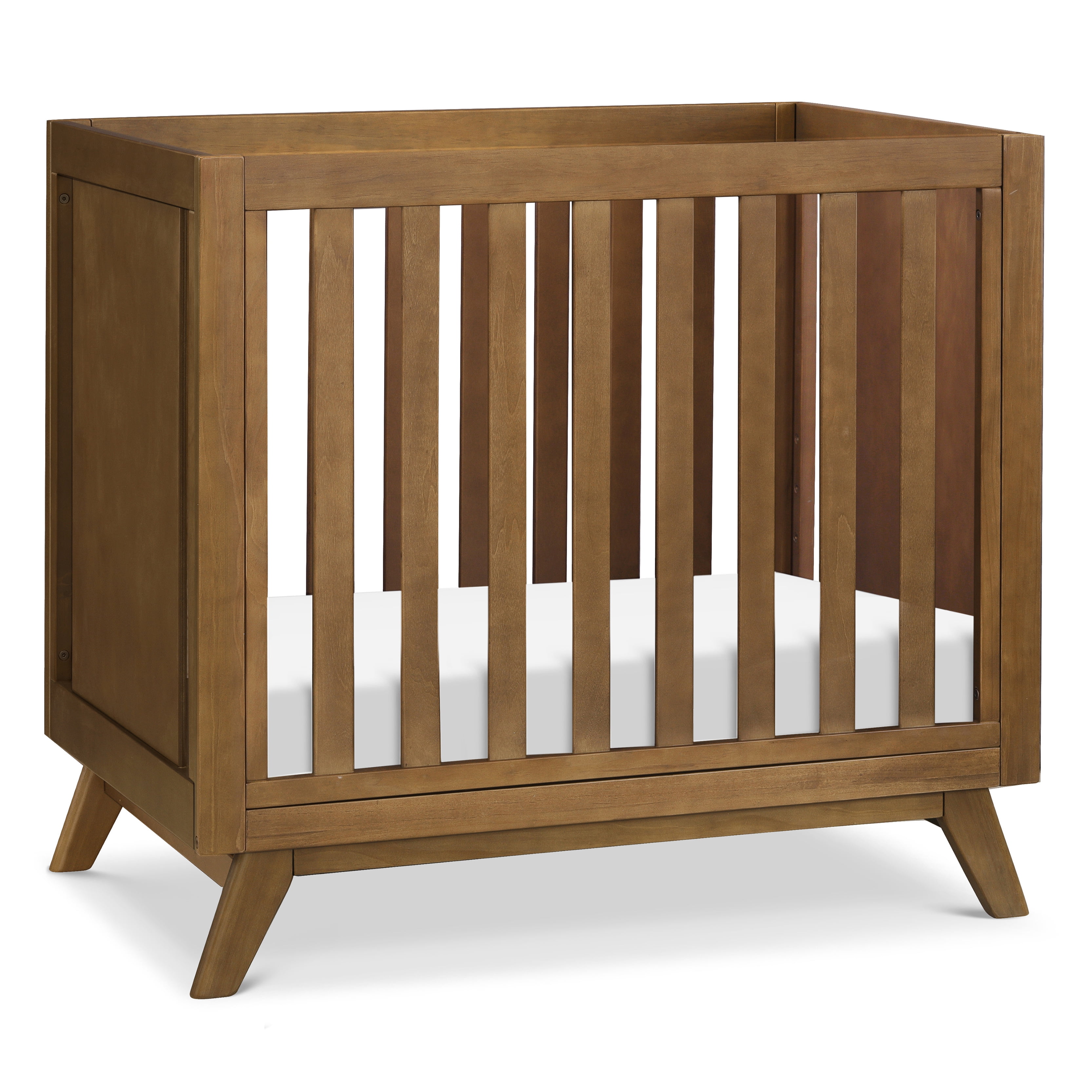 DaVinci Otto 3-in-1 Convertible Mini Crib with 4" Mattress in Walnut