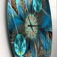 thumbnail image 2 of Designart 'Fractal Blue Flowers ' Modern wall clock, 2 of 4