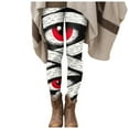 thumbnail image 4 of YDFCWXW Halloween Leggings for Women Tummy Control Funny Printed Stretchy Leggings Yoga Pants Tights (Red, S), 4 of 6