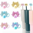Straw Topper Cute Bow Straw Straw Cover Cap Splash Proof Straw Topper
