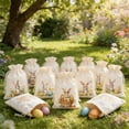 thumbnail image 4 of Easter Drawstring Treat Bag Set Of 12 Bunny Ears Design Candy Tote For Egg Hunt Party Favors Spring Home Decoration 4X5 Inch, 4 of 9