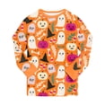 thumbnail image 7 of Kogui Halloween Pjs Kids 2-Piece Cute Ghost Pumpkin Print Soft Sleepwear Set Long Sleeve Kids Pjs 2T 3T (Gold,2-3 Years), 7 of 7