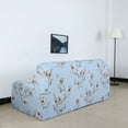 thumbnail image 6 of PiccoCasa 3 Seater Sofa Slipcover Spandex Floral Print Couch Cover, Large Sky Blue, 6 of 8