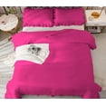 thumbnail image 6 of 5 Piece Luxury Vintage Ruffle Pattern Comforter By D.N.G. BEDDINGS Set Premium Super Soft, All Season, 800 Thread Count 100% Egyptian Cotton King/California King Size Hot Pink Color, 6 of 8