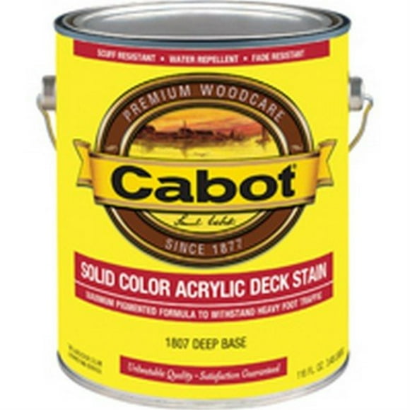 1109677 STAIN DECK SOLID DEEP GL Cabot Solid Tintable Deep Base Water-Based Acrylic Deck Stain 1 gal (Pack of 4)