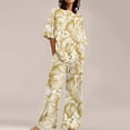 thumbnail image 2 of Summer Outfits For Women 2 Cotton Linen Set Oversized T Shirts Straight Leg Pant Plus Size Tracksuit, 2 of 5