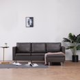 thumbnail image 1 of vidaXL 3-Seater Sofa with Cushions Gray Faux Leather, 1 of 8