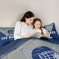 thumbnail image 4 of Homewish Boys Ball Game 7-Piece Twin Bedding Sets,Hockey Sport Bedding Comforter Set,Gray Blue Sheet Sets For Boys Kids,Super Cozy Room Decor Reversible, 4 of 8