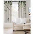 thumbnail image 2 of Eucalyptus Leaves Blackout Curtains for Bedroom Living Room Darkening Curtains 63 Inches Long Farmhouse Botanical Vines Butterfly Window Curtain 2 Panels Set Window Treatment Grommet Drapes 52"x63", 2 of 9