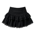 thumbnail image 4 of Wxolcjlv Womens Lace Ruffle Mini Skirt Smocked Waist Multi‑Layer Trim Night‑Out Skirts, 4 of 4
