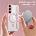 thumbnail image 4 of For Samsung Galaxy S26 5G Wallet Cell Cover, RFID Blocking, PU Leather,Compatible With MagSafe , With Flip Cover Multi-Card Slots Pocket, Ultra Thin Magneti Protective Cover,Pink,For Galaxy S26 (5G), 4 of 8