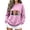 Pink, variant on Women's Christmas Cat Graphic Sweatshirt Crew Neck Long Sleeve Casual Pullover Top