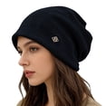 thumbnail image 6 of Women's Oversized Slouchy Knit Beanie, Extra Large Loose Winter Hat, Thickened Double Layer Cold Weather Cap for Big Head, Daily Casual Wear and Gift Black, 6 of 6
