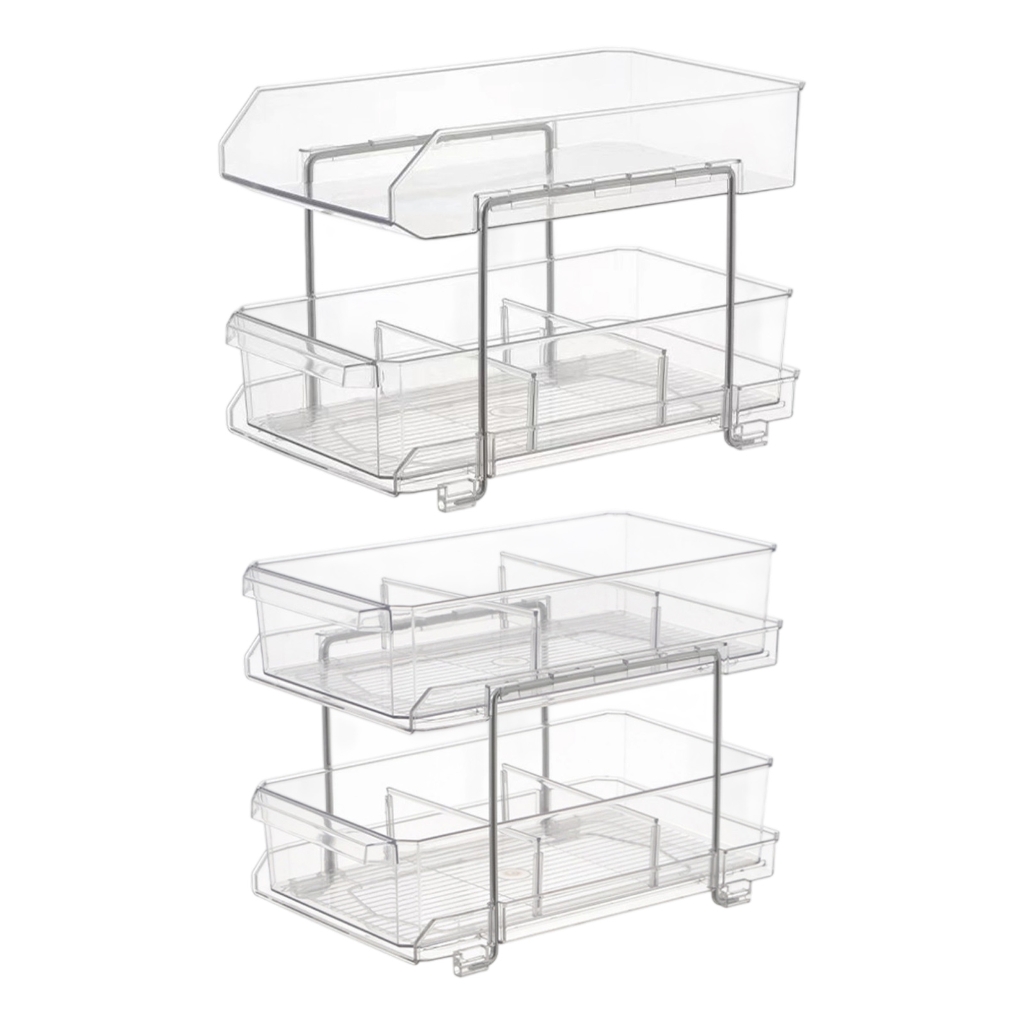 Compact Vertical Storage Rack Acrylic Under Sink Organizers With Dividers