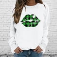thumbnail image 2 of CEHVOM Womens Solid Shirts Round Neck Long Sleeve Tops Printed Regular Blouse Clearance, 2 of 5