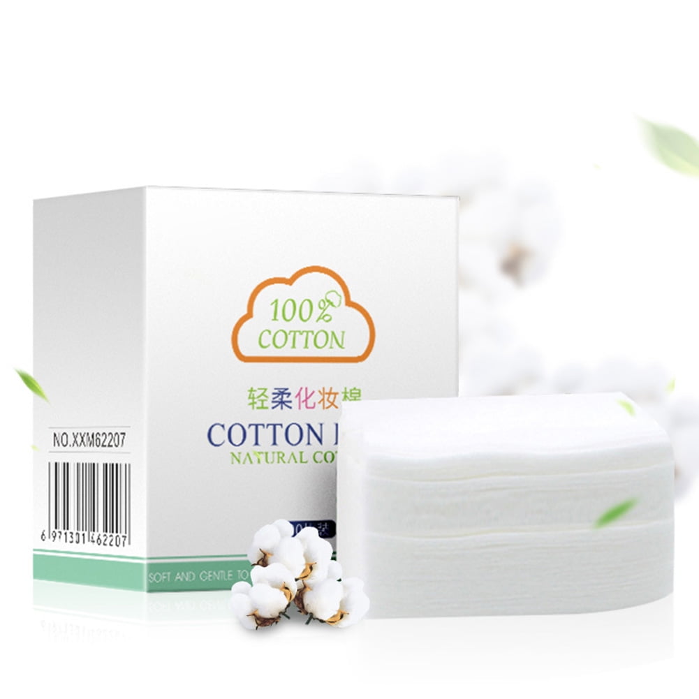 100Pcs Makeup Dry Wet Organic Cotton Squres Washable Eco-friendly Natural Facial Cleaning Cloths Pads for Face Eye Makeup