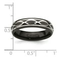 thumbnail image 2 of Edward Mirell Black Titanium and Argentium 925 Sterling Silver Brushed Polished Infinity Design 6mm Domed Band Size 11.5, 2 of 2