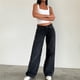 thumbnail image 3 of Pantalones vaqueros de pierna ancha for mujer, de talle bajo, holgados, pierna recta, pantalones de mezclilla for novio, pantalones vaqueros sueltos casuales, estilo niña Y2K, 3 of 4