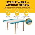 thumbnail image 4 of Blue Stripes Table Cloths for 4 Foot Rectangle Tables, Modern Gradient Abstract Striped Lines Patio Waterproof Elastic Fitted Tablecloths, Washable Rectangular Table Cover for Camping, 4 of 8