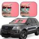 thumbnail image 1 of Balery Cool Cat Pink Sunglasses Parasol para parabrisas de coche de 2 piezas | Parasol plegable para parabrisas delantero de coche para la mayoría de sedanes-Large, 1 of 6
