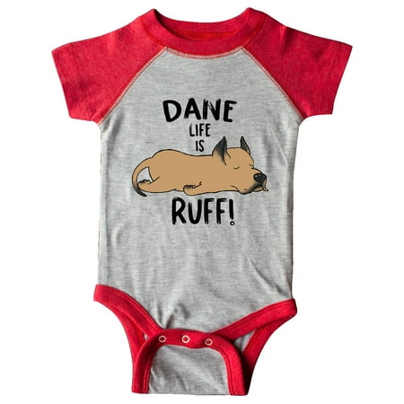 

Inktastic Dane Life is Ruff! Tan Great Dane Gift Baby Boy or Baby Girl Bodysuit