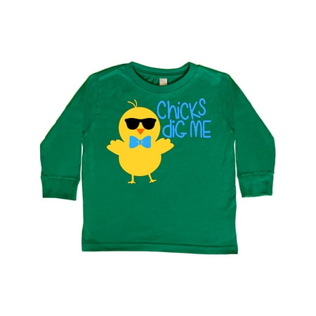 

Inktastic Chicks Dig Me Cute Chick in Sunglasses Gift Toddler Boy or Toddler Girl Long Sleeve T-Shirt