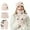 Pink, variant on MIASHUI Unisex Thick Warm Knit Hat, Scarf, and Gloves Three-Piece Set, Winter Scarf for Men and Women, Cold Weather Scarf Set White