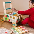 thumbnail image 3 of Melissa & Doug Wooden Shape Sorting Grocery Cart Push Toy and Puzzles (16 Pieces), 3 of 10