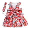 thumbnail image 2 of Visland Dog Cat Dress Harness Leash, Fashion Chinese Style Casual Cute Flower Pattern Soft Cozy Pet Skirt Chest Strap Traction Rope Clothes Costume for Puppy Kitten New Year Party and Daily Wear, 2 of 7