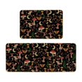 thumbnail image 1 of Artoid Mode Black Mushrooms Butterfly Spring Kitchen Mats Set of 2, Home Decor Low-Profile Kitchen Rugs for Floor - 24x35 and 24x59 Inch, 1 of 6