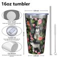 thumbnail image 4 of 16oz Tumblers Schnauzer with Pioneer Flower Stainless Steel Vacuum Insulated Double Wall Travel Tumbler Cups Mug with Lid and Straw,Cleaning Brush for Coffee,Tea, 4 of 4