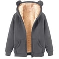 thumbnail image 4 of Bibifish Mens Womens Zip Up Hoodie Tops Solid Color Full Zip Lined Sweatshirts Warm Cozy Unisex Winter Jackets With Side Pockets, 4 of 7