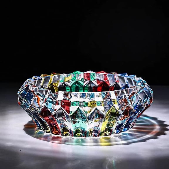 Colorful Crystal decorative bowl for kitchen and indoor,Home Office Tabletop Beautiful Decoration Craft-5.5 inch.